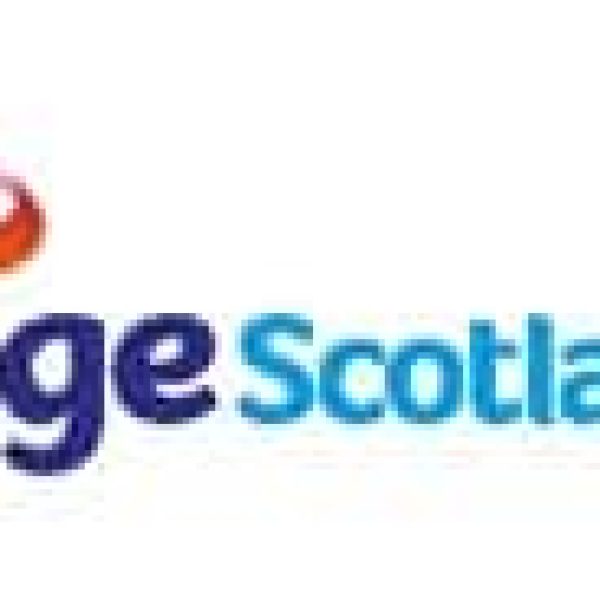 Age Scotland logo with a multicolored swoosh and blue 'Age Scotland' text.